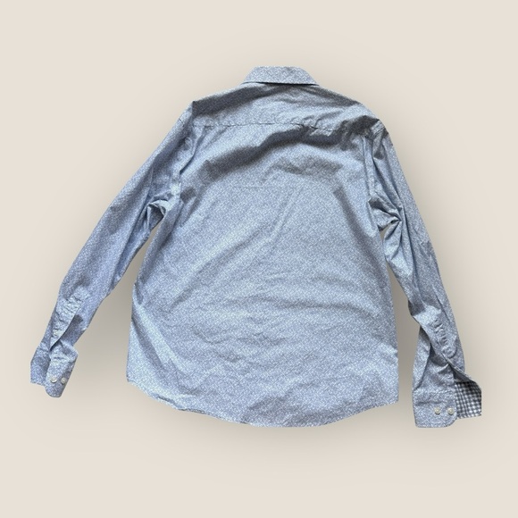 Pronto Uomo - Modern Fit Blue Patterned Shirt - Size L - Picture 7 of 11